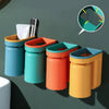 Toothbrush Holder with Cup | Wall-Mounted | Self-Adhesive | ABS Plastic | 11.5×7×12.5cm