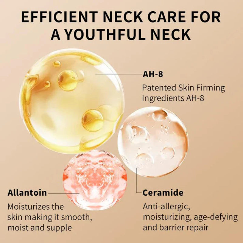 Neck Firming Cream with Roller Applicator | Anti-Aging Moisturizer with AH-8 & Ceramides | 50ml