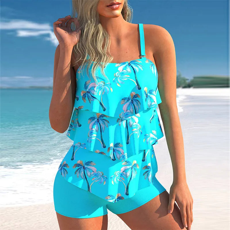 Avencea | Tankini Swimsuit Set with Coconut Print