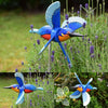 Handmade Garden Windmill | WhimsyMill™ Bird & Animal Design | Wood & Stainless Steel | Outdoor Décor