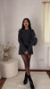 Women’s Rib-Knit Dress | Long Sleeve Slim Fit | Round Neck with Slit Cuffs