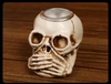 GothicGlow™ 3pc Halloween Skull Candle Holder Set