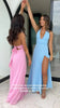 Heidi Fashion | Sexy Dress with Deep V-Neck, Plain Color