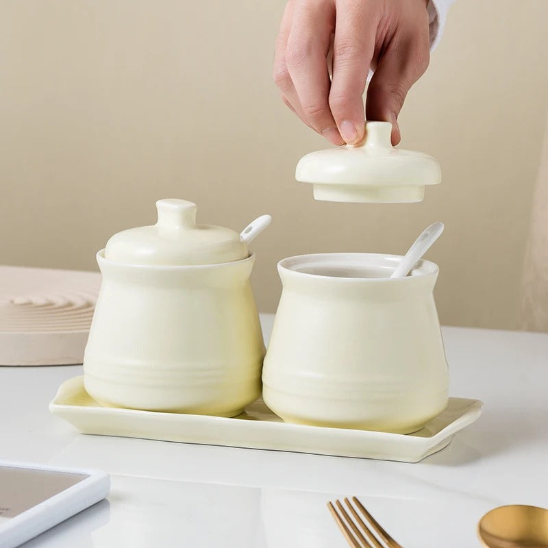 Elegant Ceramic Spice Jar Set for Organized Cooking