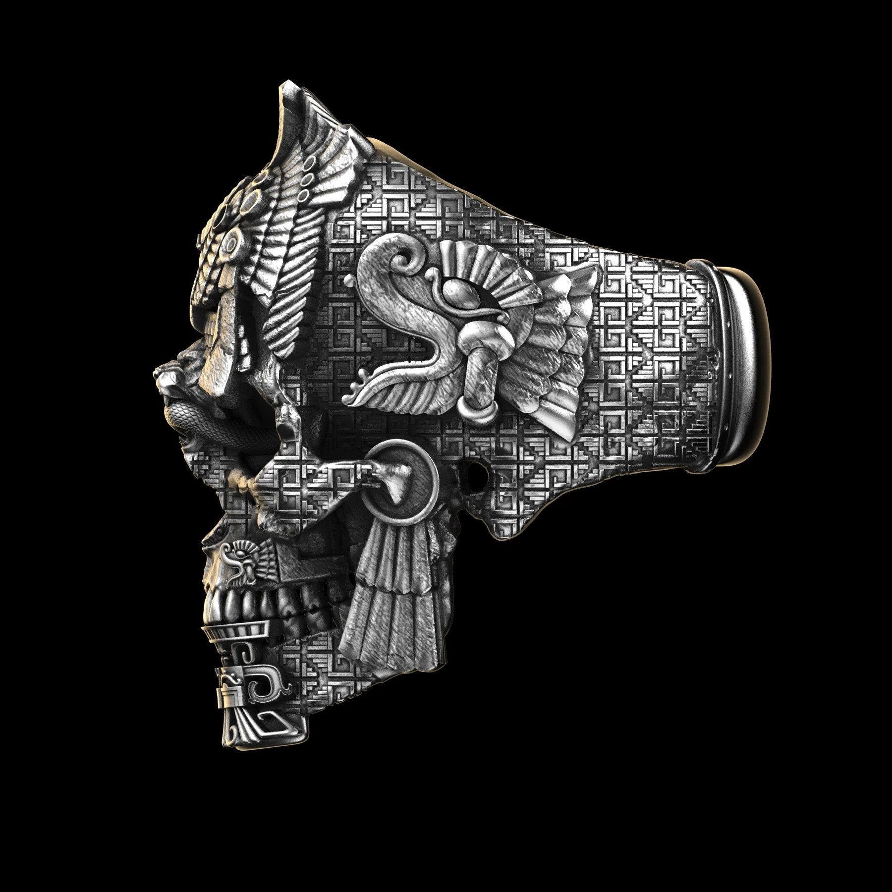 Men’s Sterling Silver Skull Ring | GrimSkull™ Handcrafted Statement Jewelry | 100% Silver