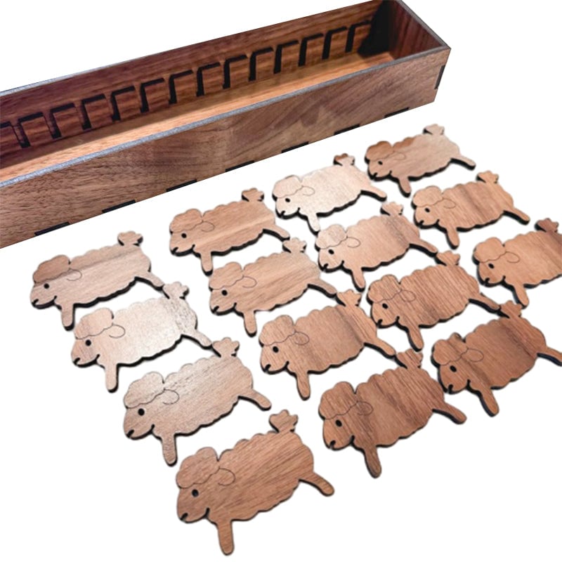 Embroidery Thread Organizer | Wooden Bunny Bobbin Set | 16-Piece | Storage Corral Included