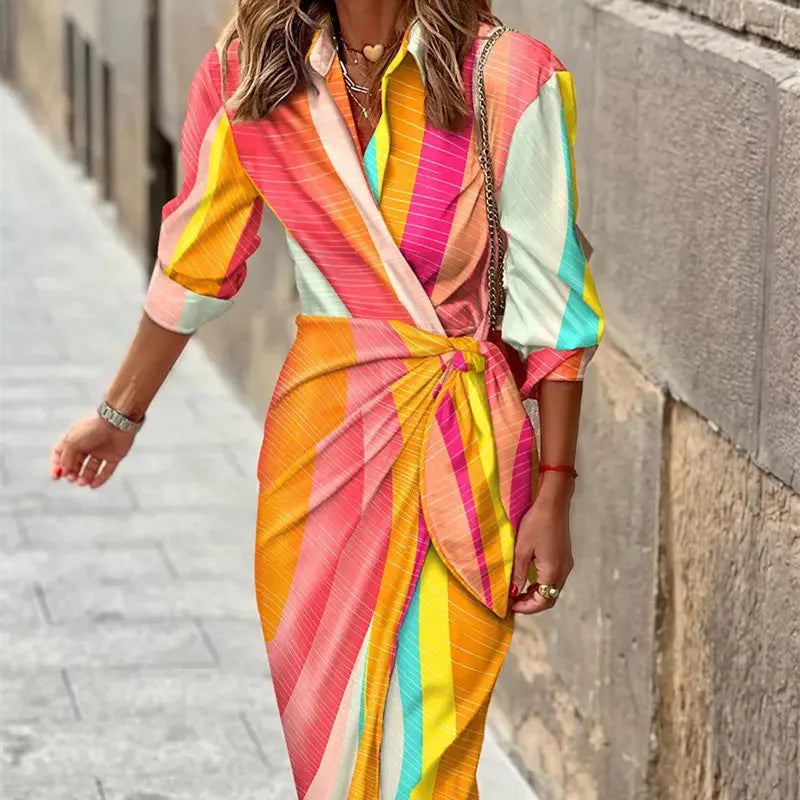 Maternity Dress With 3/4 Sleeves For Women | Midi
