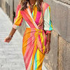 Maternity Dress With 3/4 Sleeves For Women | Midi