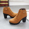 Women’s Chunky Heel Boots | Warm Faux Fur Lining | Non-Slip Sole | PU Leather Design