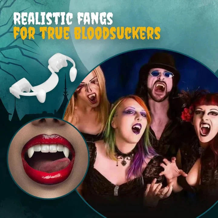 Halloween Vampire Fangs | Retractable Cosplay Denture Props | Realistic Fit for Adults & Kids