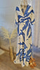 Blue maxi dress with 3/4 sleeves