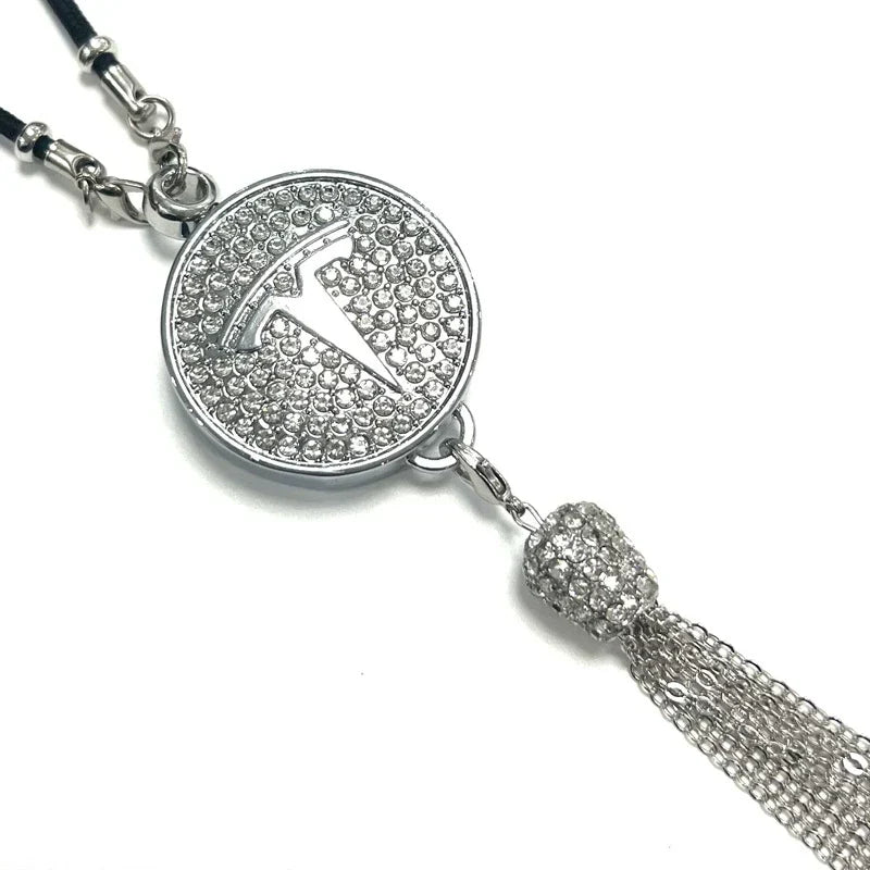 Car Rearview Mirror Pendant | Sparkling Rhinestone Accessory | Zinc Alloy | 100g