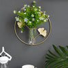 Elegant Gold Iron Wall-Mounted Hydroponic Flower Pot