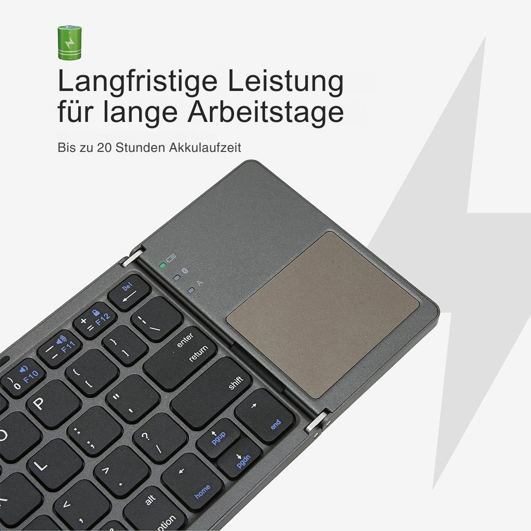 Foldable Bluetooth Keyboard with Touchpad | Portable Wireless Mini Keyboard for Windows, Mac, iOS & Android