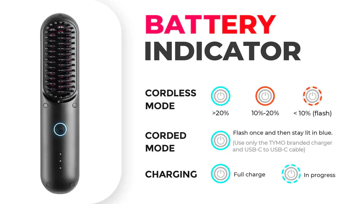 Cordless Hair Straightening Brush | Portable Heated Styling Tool | Fast & Damage-Free