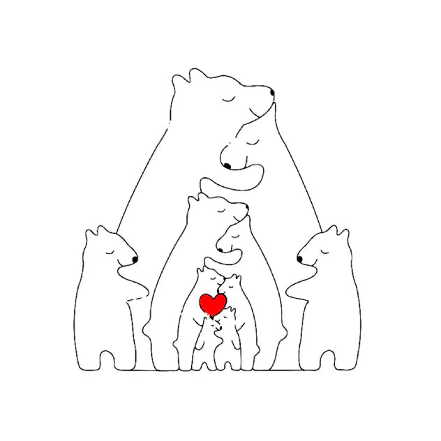 CozyBears™ Wooden Family Puzzle