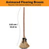Halloween Floating Witch Broom | Voice & Touch Activated | Eerie Laugh Effect | Battery Powered