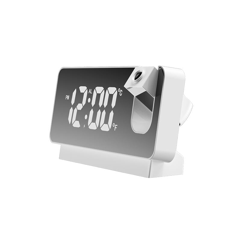 Projection Alarm Clock | LED Display with Mirror Surface | Dual Alarms & Temperature | 19cm