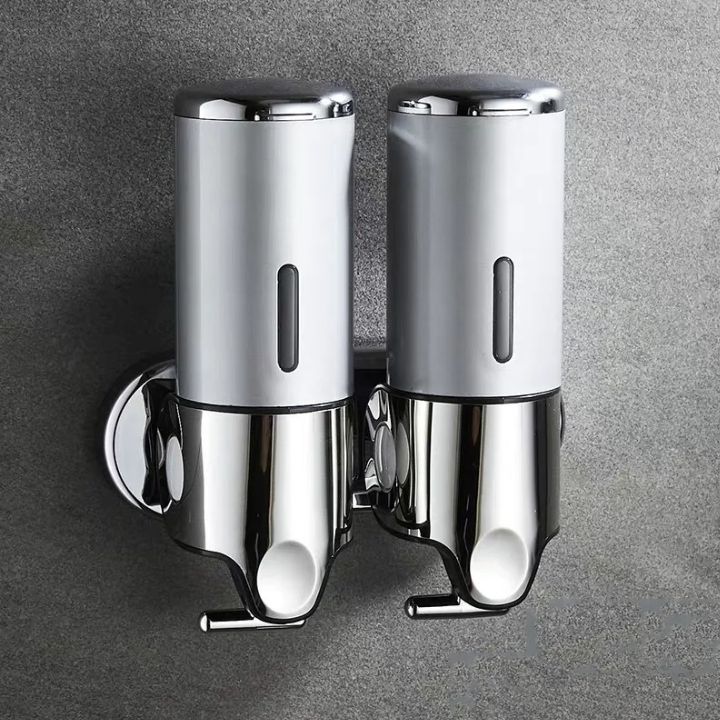 Wall Mounted Soap Dispenser | SudsStation™ Bathroom Organizer | Stainless Steel & ABS | 16.9 fl oz | Set of 1–3