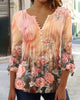 Elegant women's top with long sleeves, button placket, cotton blend