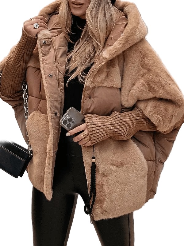 Women’s Winter Jacket | Faux Shearling Coat with Hood | Warm Zip-Up Sherpa Style S–3XL