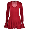 Glitter Mini Dress with Bell Sleeves
