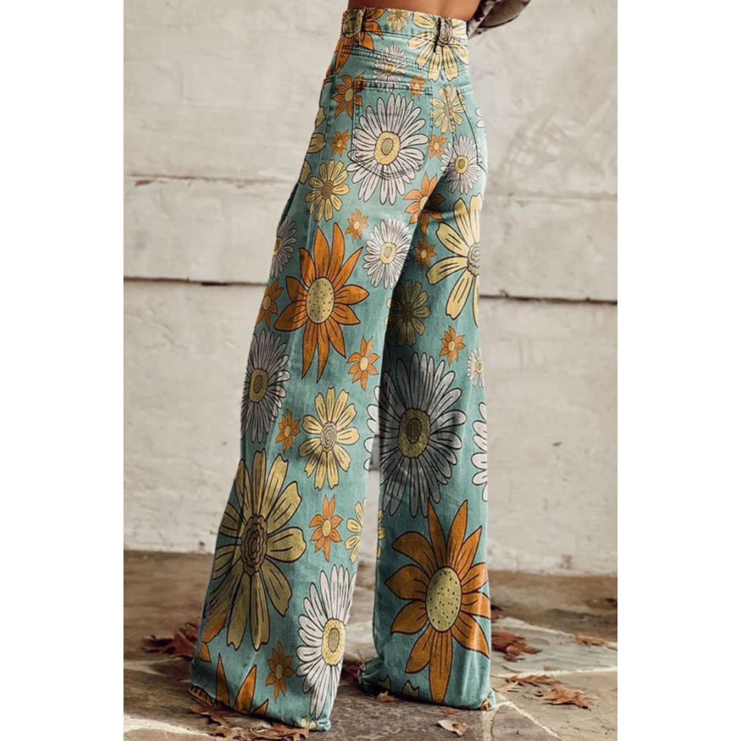 Kennedi | Women's Casual Floral Wide-Leg Pants | Year Collection