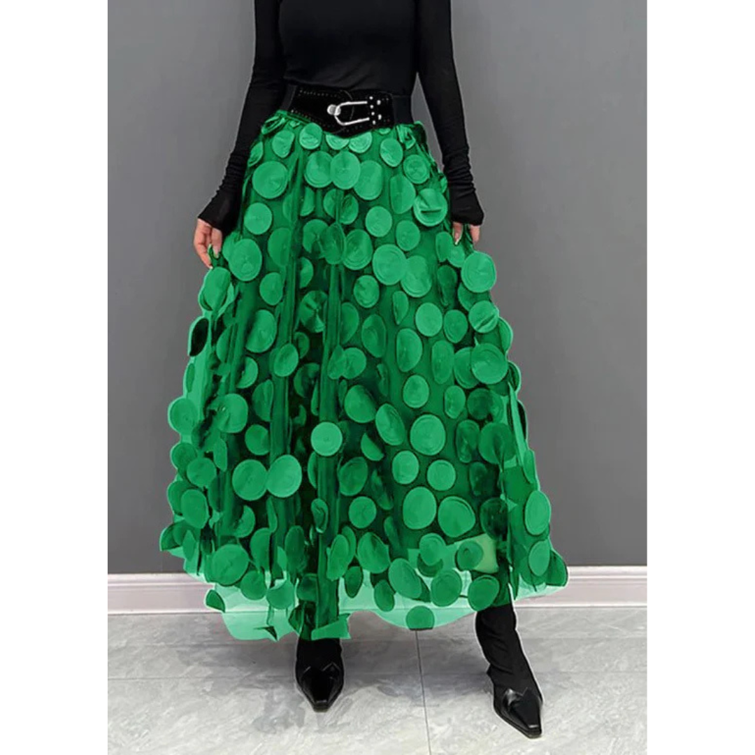 Women's Vintage Polka Dot Maxi Skirt | High Waist