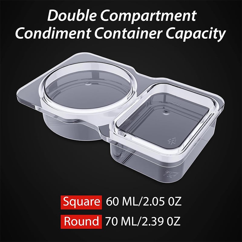 Dual Compartment Sauce Container | Leak-Proof | BPA-Free | Portable