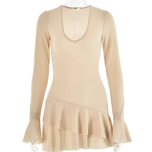 Glitter Mini Dress with Bell Sleeves