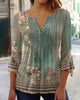 Elegant women's top with long sleeves, button placket, cotton blend