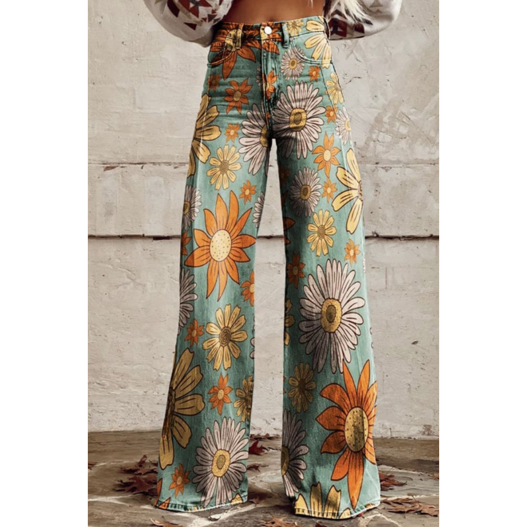 Kennedi | Women's Casual Floral Wide-Leg Pants | Year Collection