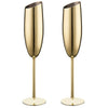 2 Pcs Stainless Steel Tall Champagne & Martini Glass Set for Cold Drinks