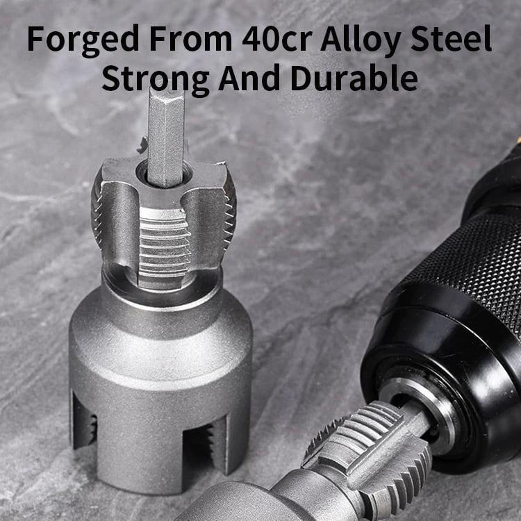 Pipe Threading Tool | Dual-Function Internal & External Threads | 40Cr Alloy Steel | 1/2" or 3/4"