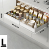 Kitchen Cabinet Organizer Shelf | Extendable Carbon Steel Rack with Sliding Drawer