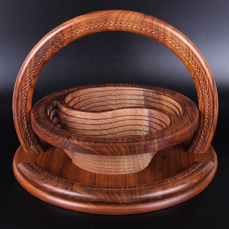 Wooden Fruit Plate | Hand-Carved Serving Tray | Rustic Artisan Design | Sustainable Wood