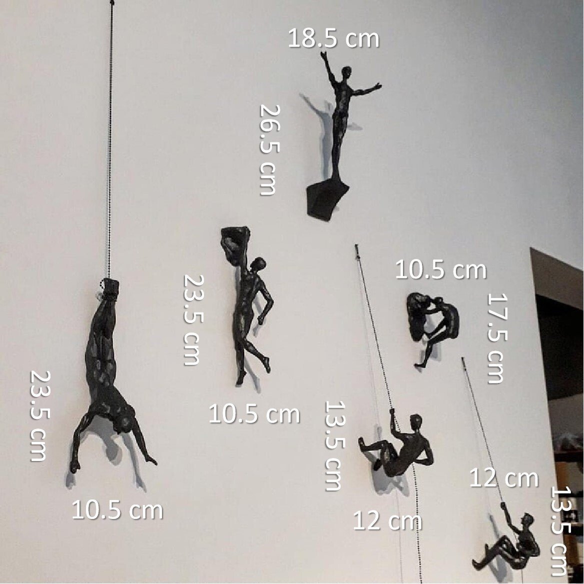 Wall Climbing Man Sculpture | Modern Resin Wall Art Decor | Creative Hanging Statue