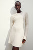 Women’s Rib-Knit Dress | Long Sleeve Slim Fit | Round Neck with Slit Cuffs