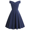Women's Off-Shoulder Vintage A-Line Dress | Midi