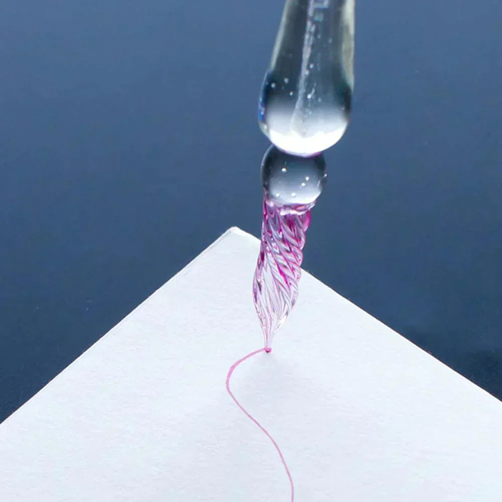 Glass Dip Pen | Crystaldip Magic Design | Borosilicate Glass | 12 Ink Colors