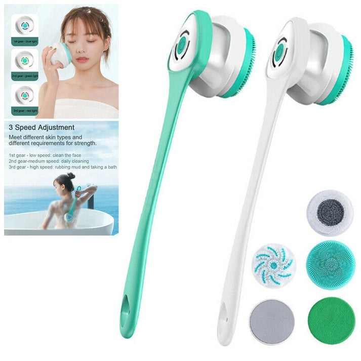 Electric Shower Brush | Rotating Exfoliating Body Cleaner | Long Handle & Massage Function | ScrubEase™