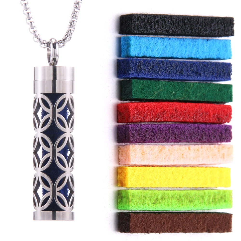 Perfumed Pendant Necklace | Stainless Steel | Interchangeable Aroma Discs
