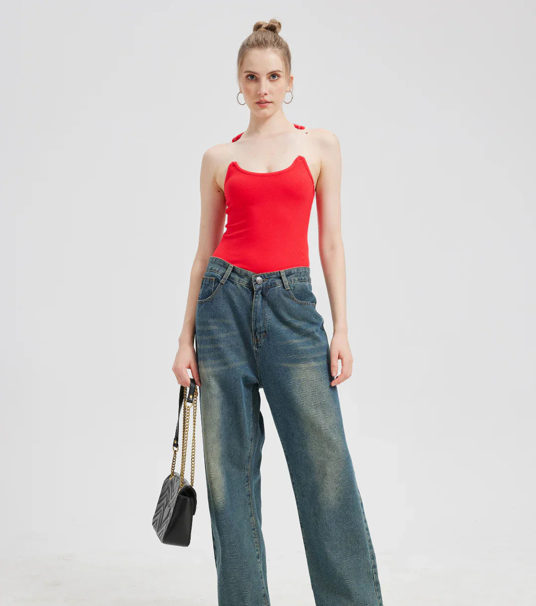 Women’s Ribbed Top | Invisible Straps | Fitted Silhouette