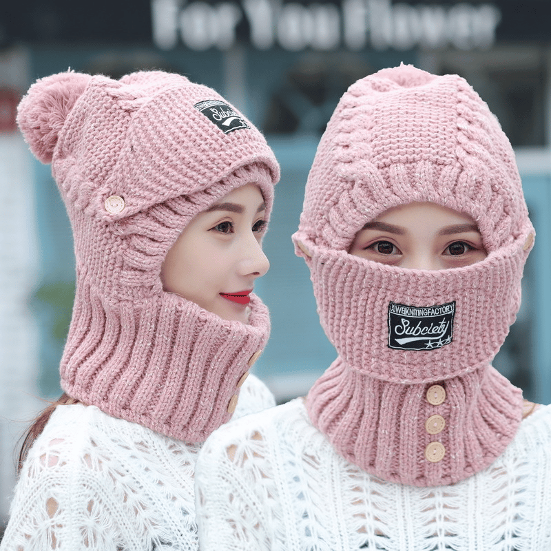 Women’s Winter Beanie & Scarf Set | Soft Fuzzy Lining | 2-in-1 Hat, Scarf & Face Cover | Cold Weather Gift
