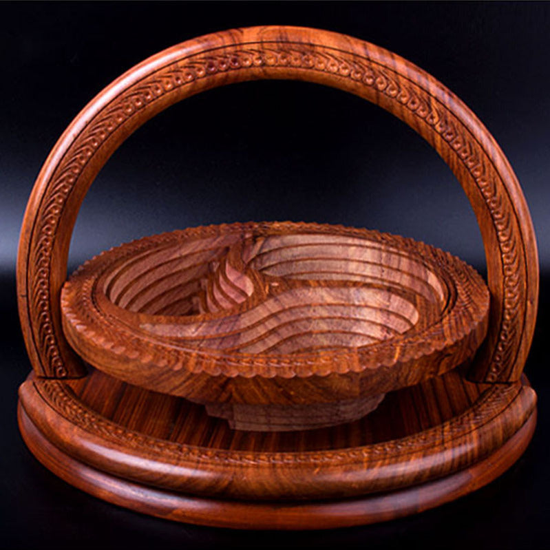 Wooden Fruit Plate | Hand-Carved Serving Tray | Rustic Artisan Design | Sustainable Wood