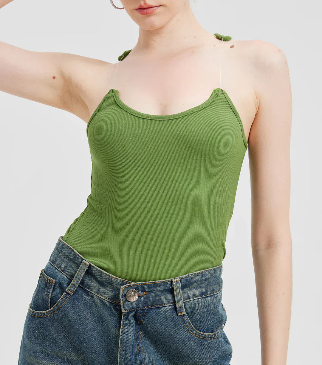 Women’s Ribbed Top | Invisible Straps | Fitted Silhouette