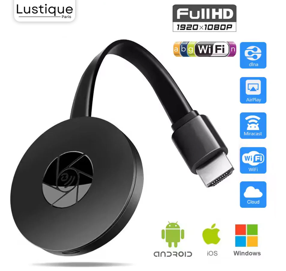 Wireless HDMI Display Adapter | MediaLink™ 1080P WiFi Screen Mirroring for Android, iOS, Windows & Mac