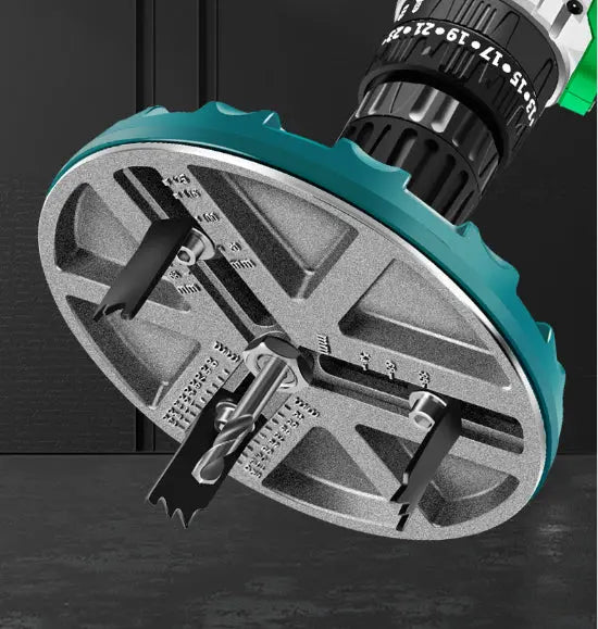 Adjustable Hole Saw Drill Punch | 45–130 mm Diameter | Triple-Blade Design | For Wood, Plaster & Ceiling Cuts
