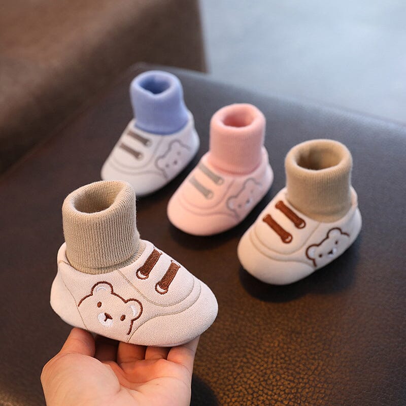 Baby Winter Booties | Soft Knitted Cotton Shoes | Anti-Slip & Warm Plush Lining | FluffyToes™