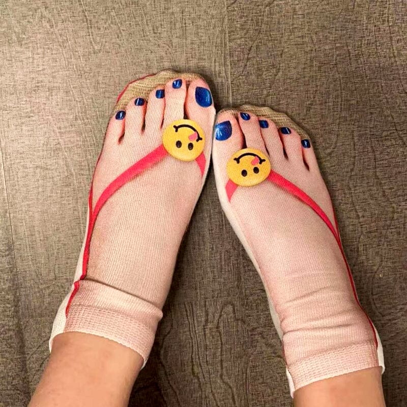 Women’s Crew Socks | Manicure Nail Art Print | Breathable Cotton Blend | Fashion Statement Daily Wear